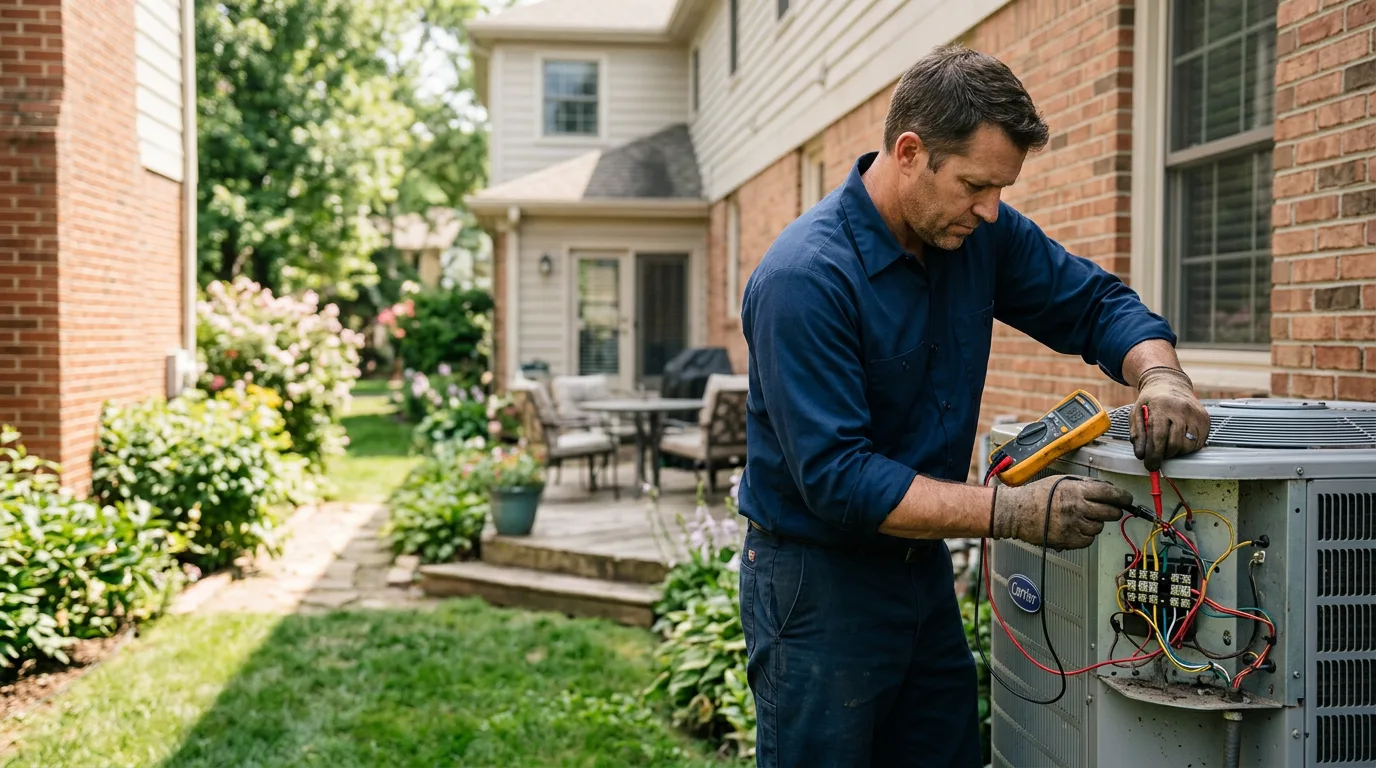 HVAC technician working near Bokchito, OK
